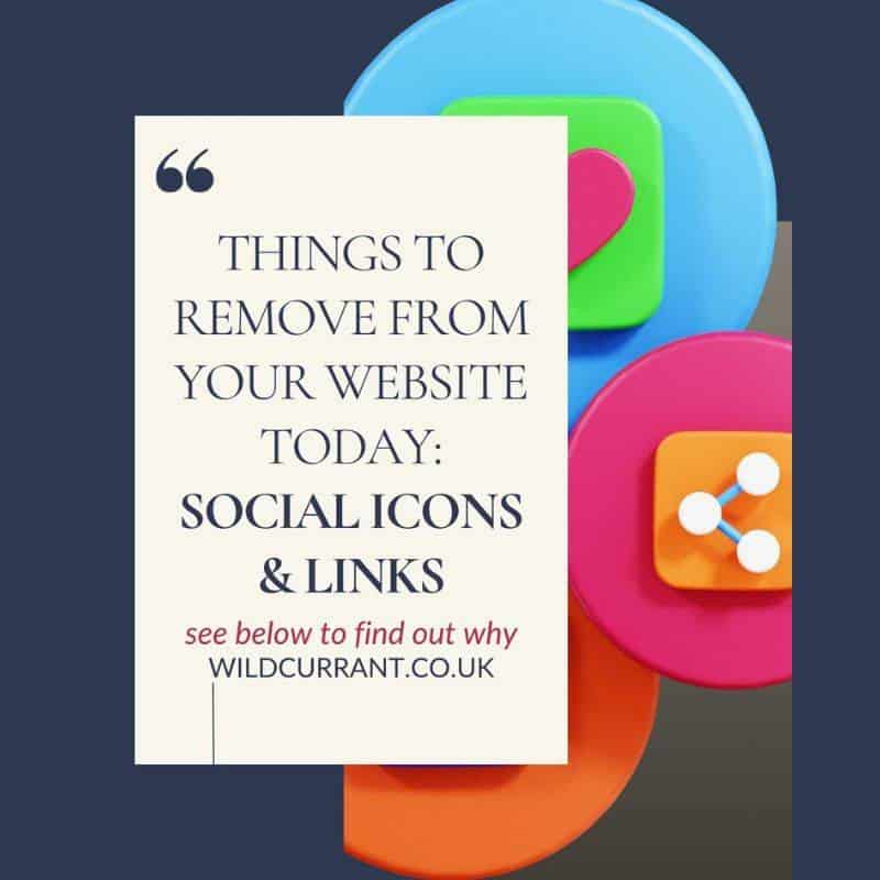 An image asking from an article asking if websites should include social media links on each page