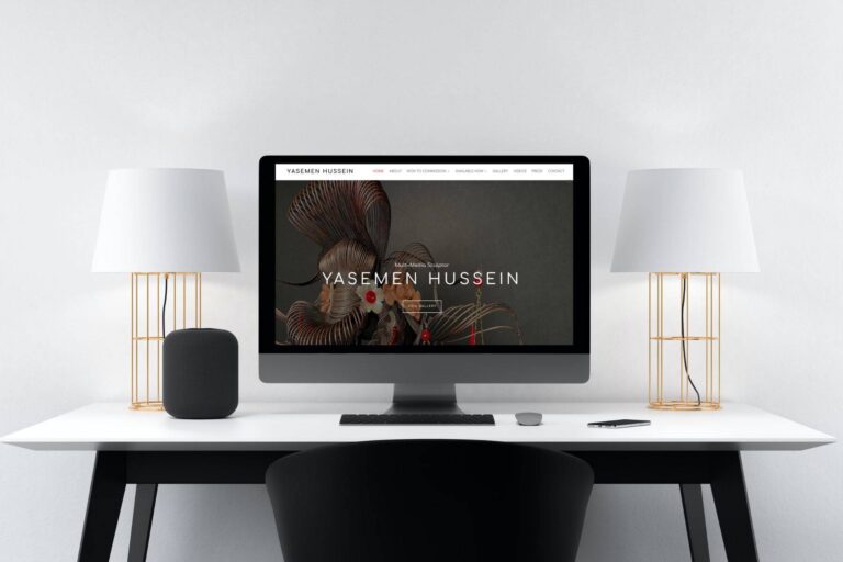 Website for sculptor Yasemen Hussein by Wildcurrant Marketing